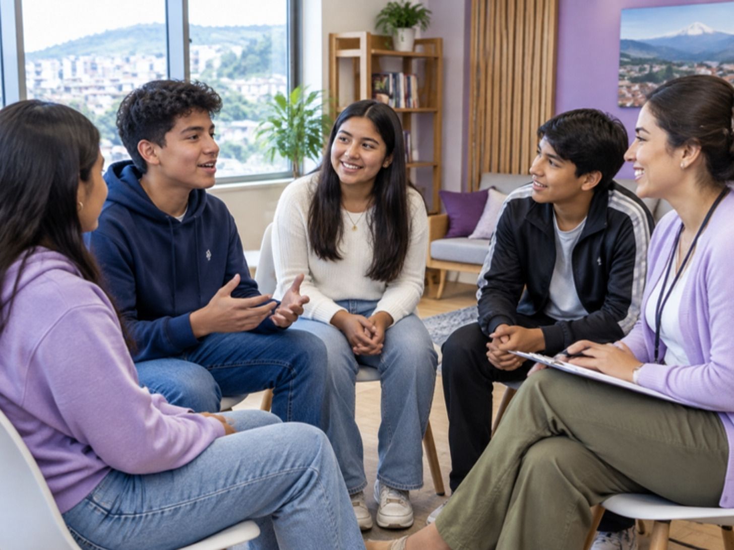 Adolescentes del programa ÚNETE conversando